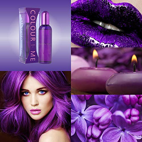 COLOUR ME Purple by Milton-Lloyd - Perfume for Women - Chypre Fruity Scent - Opens with Bergamot and Watermelon - Blended with Rose and Jasmine - For Classy, Elegant Ladies - 3.4 oz EDP Spray COLOUR ME