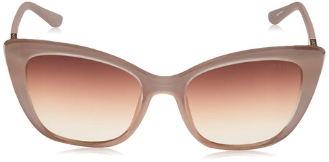GUESS Women's Retro Inspired Cat Eye Sunglasses, Shiny Beige, 55mm GUESS