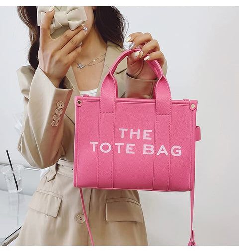 NEGBIU Tote Bags for Women, Leather Mini Tote Bag with Zipper, Shoulder/Crossbody/Handbag（10.2 * 7.8 * 3.5in (Rose Red) NEGBIU