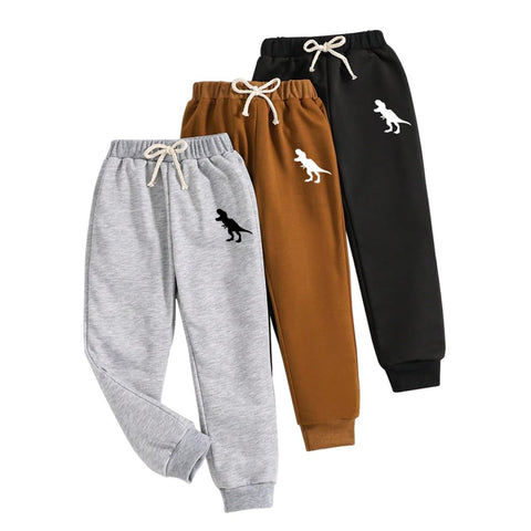 Nivne Tco Toddler Boy Pants - 3 Pack Sweatpants - Dinosaur Graphic Print Toddler Jogger Pants (4 Years)