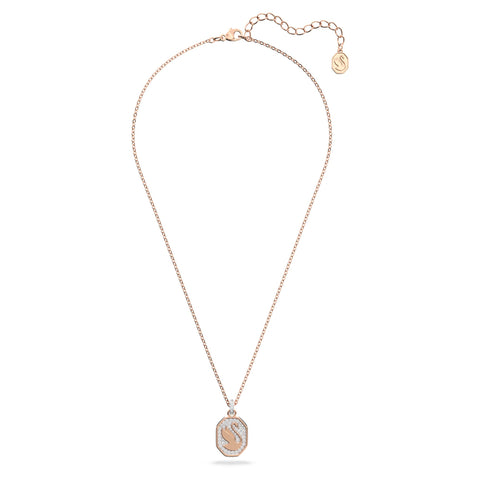 Swarovski Signum Pendant, Swan, White, Rose-Gold Tone Finish