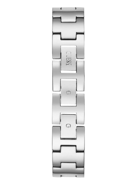 GUESS Stainless Steel Mesh Bracelet Watch with Pink Genuine Diamond Dial. Color: Silver-Tone (Model: U1197L3) GUESS