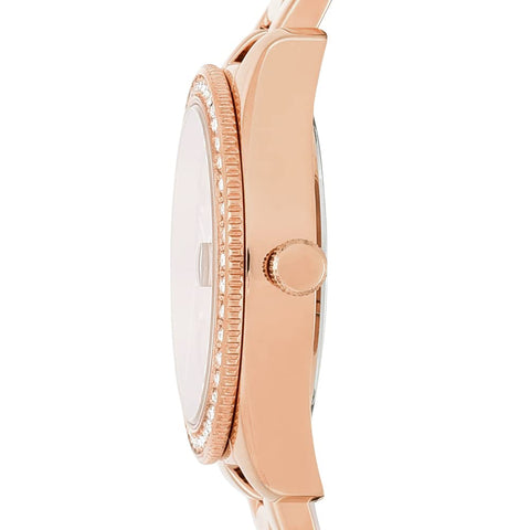 Fossil Women's Scarlette Mini Quartz Stainless Steel Three-Hand Watch, Color: Rose Gold Glitz (Model: ES4318) Fossil