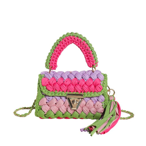SDIYABOLO Handmade Crochet Wedding Party Purse Crossbody Bags for Women Shoulder Bag Clutch Flap Evening Bag (Olive Green-08) SDIYABOLO