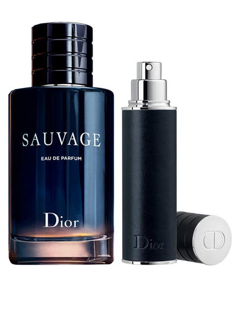 Dior Christian Sauvage For Men 2 Piece Set (3.4 Oz Eau De Parfum Spray / 0.34 Oz Eau De Parfum Spray /10 Ml Mini)