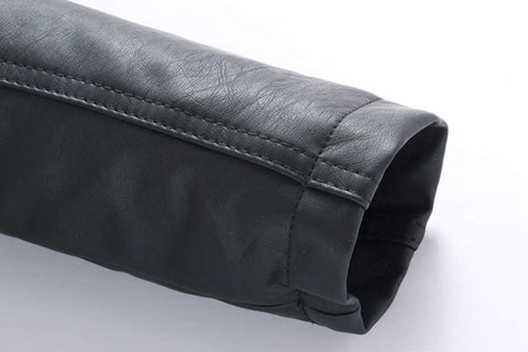 LJYH Children Collar Motorcycle Faux Leather Coats Kids Bomber PU Soft Leather Jackets Black 9/10yrs