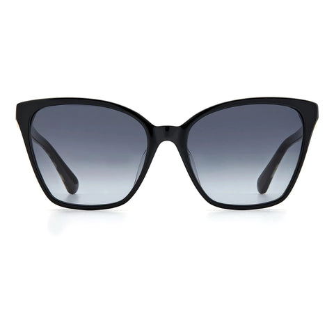 Kate Spade New York Women's Amiyah/G/S Cat Eye Sunglasses, Black/Gray Shaded, 56mm, 17mm Kate Spade New York