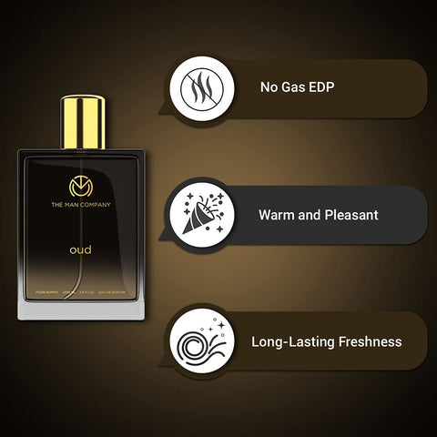 The Man Company Oud Perfume for Men - 100ml | Premium Long-Lasting Fragrance Eau De Parfum | Gift for Him The Man Company