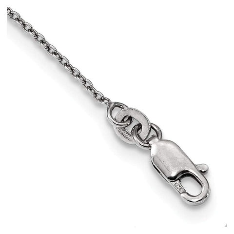 925 Sterling Silver Polished Prong set Lobster Claw Closure Black and White Diamond Pendant Necklace Jewelry Gifts for Women JewelryWeb
