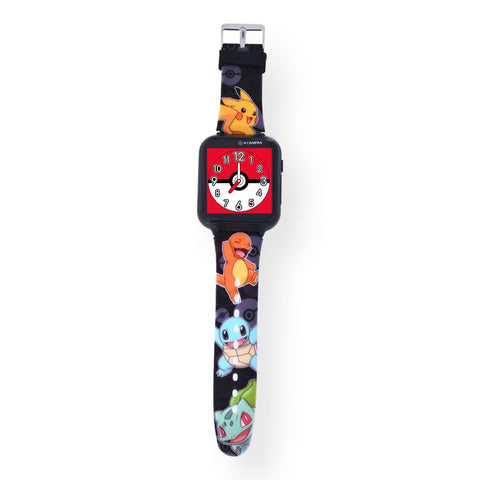 Pokémon Interactive Kids Smartwatch – Touchscreen Watch with Games, Camera, Voice Recorder, Step Tracker, Alarm & Timer – 10 Pokémon Watch Faces, USB Rechargeable – Fits Wrists 5.5" to 8"