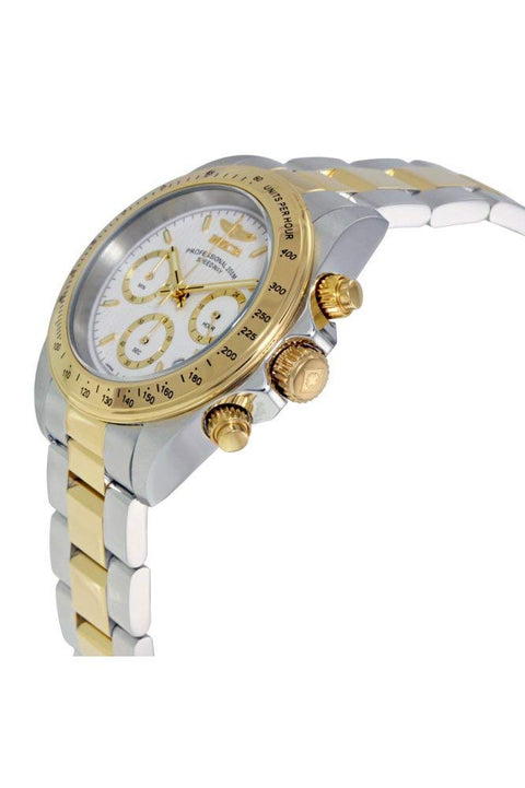 Invicta Men's Speedway 39.5mm Steel and Gold Tone Stainless Steel Chronograph Quartz Watch, Two Tone/White (Model: 9212) Invicta