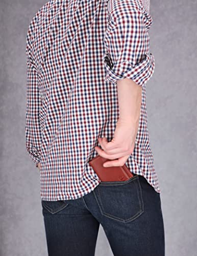 Timberland Men's Genuine Leather Rfid Blocking Trifold Wallet, Brown, One Size