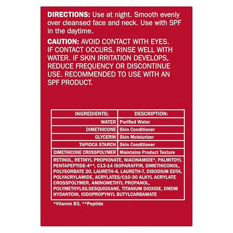 Olay Retinol 24 Face Moisturizer, Anti-Aging Night Cream for Women, Fragrance-Free, Non Greasy - Anti-Wrinkle, Smooth Fine Lines, Tightening, Hydrating Skin Care - Peptides, Glycerin, 1.7 Oz