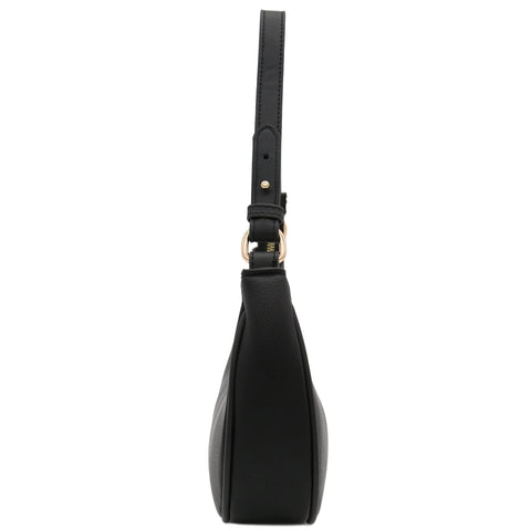 FashionPuzzle Small Crescent Shoulder Bag Underarm Purse (Black) FashionPuzzle
