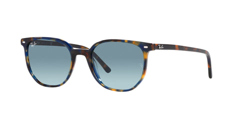 Ray-Ban Unisex RB2197 Elliot Square Sunglasses, Yellow Blue Havana/Blue Gradient Grey, 50 mm