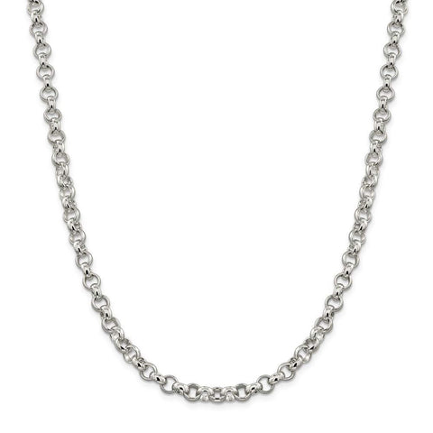 925 Sterling Silver Polished 6.75mm Fancy Link Necklace 24 Inch Lobster Claw Jewelry Gifts for Women JewelryWeb