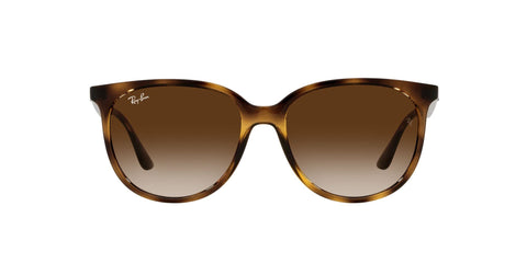 Ray-Ban Womens RB4378 Square Sunglasses, Havana/Gradient Brown, 54 mm