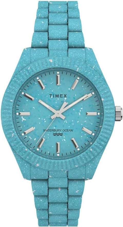 Timex Women's Waterbury Ocean Recycled Plastic 37mm Watch - Triple Light Blue Timex