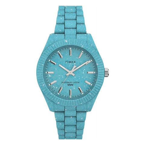 Timex Women's Waterbury Ocean Recycled Plastic 37mm Watch - Triple Light Blue Timex