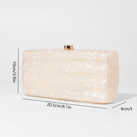 Ryxuzer Designer Handbags Clutch Purse, Mini Acrylic Shoulder Clubbing Outfits For Women Evening Clutch Pearl Phone Bag Ryxuzer