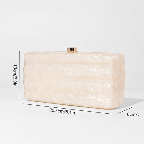 Ryxuzer Designer Handbags Clutch Purse, Mini Acrylic Shoulder Clubbing Outfits For Women Evening Clutch Pearl Phone Bag Ryxuzer