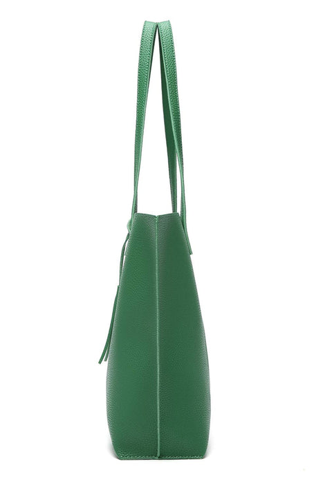 Dreubea Women's Soft Faux Leather Tote Shoulder Bag from, Big Capacity Tassel Handbag Forest Green Dreubea
