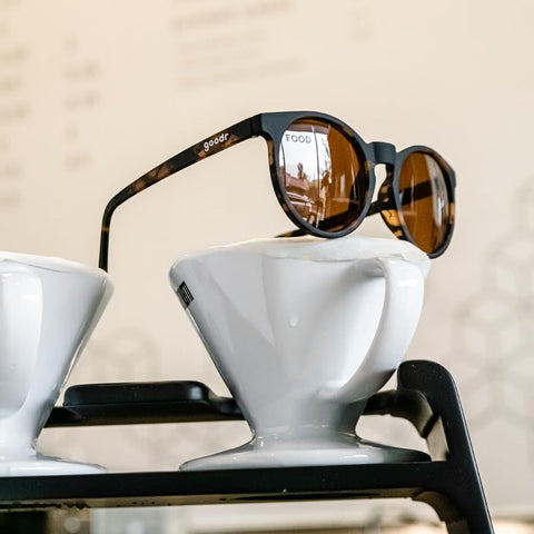 goodr Nine Dollar Pour Over Polarized Round Sunglasses for Men & Women, Small Sized (Circle G), Brown Translucent Frames with Brown Non-Reflective Lens, UV400 Protection, No Slip, No Bounce