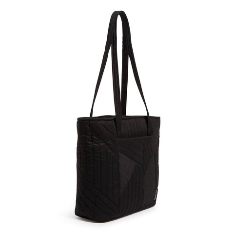 Vera Bradley Women's Cotton Small Vera Tote Bag, Black, One Size Vera Bradley