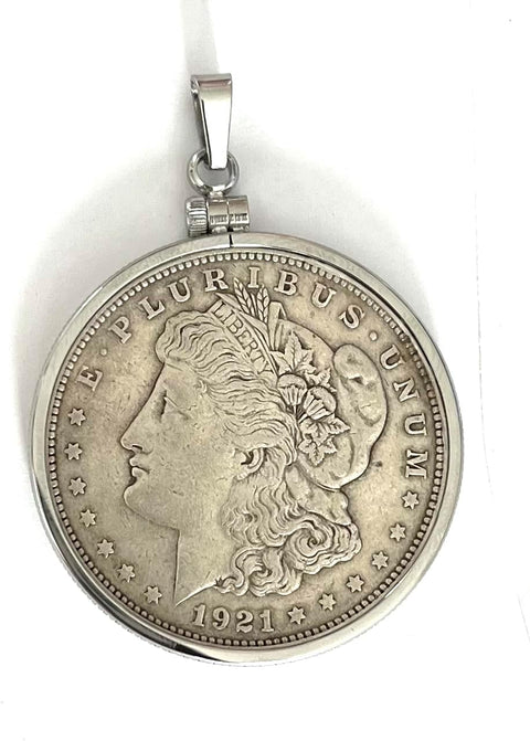 Stainless steel Coin Bezels For 38mm Silver Dollars Morgan, Peace, Ike, Coin (Will not tarnish)