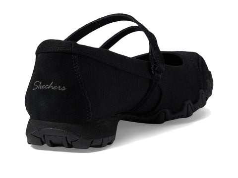 Skechers Women's Bikers MC - Get Up Mary Jane Flat, Black, 8 M US