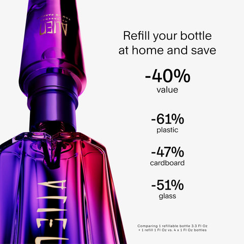 Mugler - Refill - Alien Hypersense - Eau de Parfum - Womens Perfume - Floral Woody Scent - Refillable - With Green Mandarin, Pear Accord, Jasmine, & Cashmere - 3.3 Fl Oz Mugler