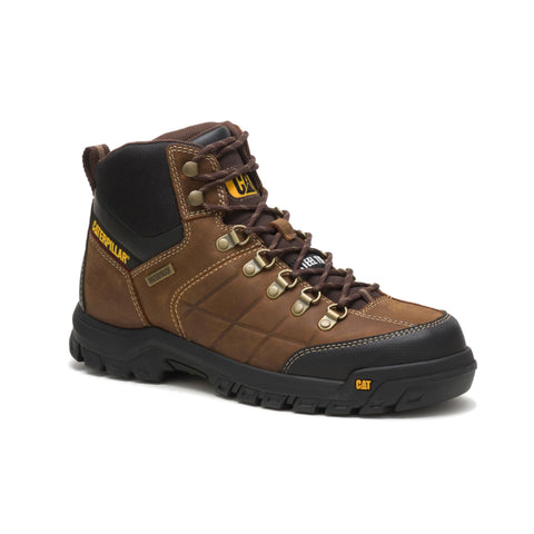 Cat Footwear Men's Threshold Waterproof Steel Toe Work Boot, Real Brown, 10.5