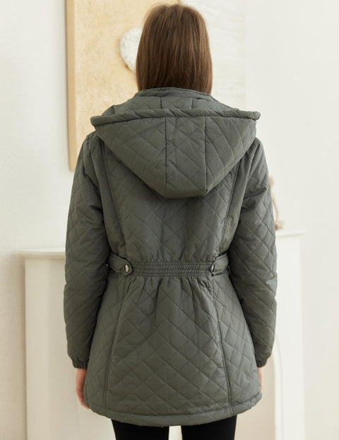 LQHHYLYX Womens Fashion Hooded Thickened Fleece Winter Soft Long Warm Jacket(Medium,Gray) LQHHYLYX