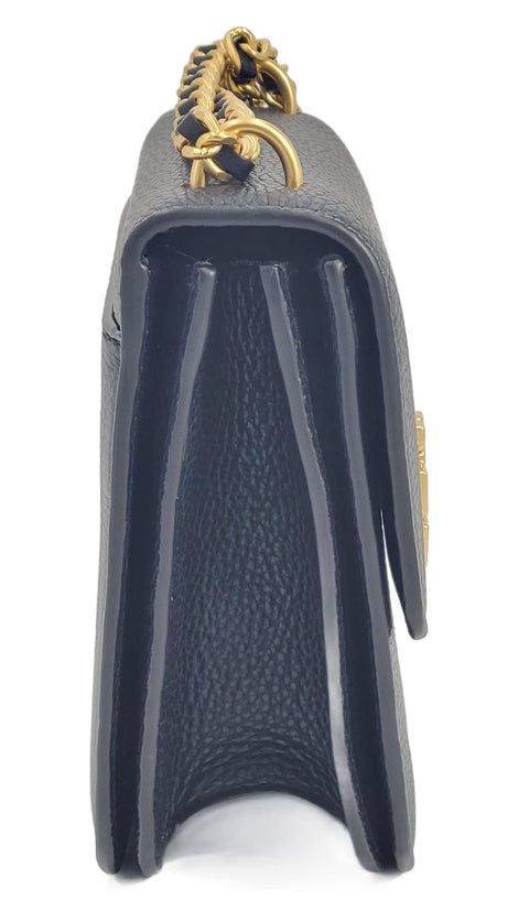 Tory Burch 140987 Britten Black Pebbled Leather With Gold Hardware Small Women's Adjustable Shoulder Bag Tory Burch
