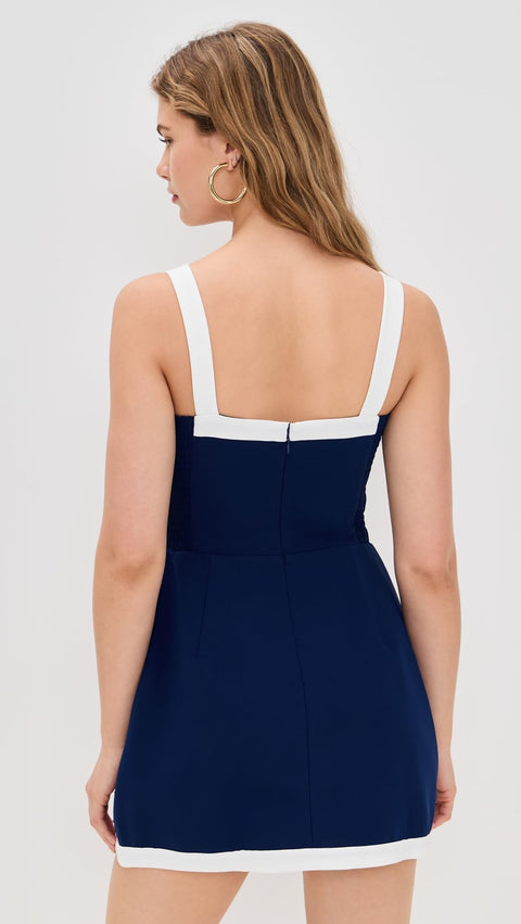 Amanda Uprichard Women's Martini Skort Romper, Navy/Ivory, Blue, S Amanda Uprichard