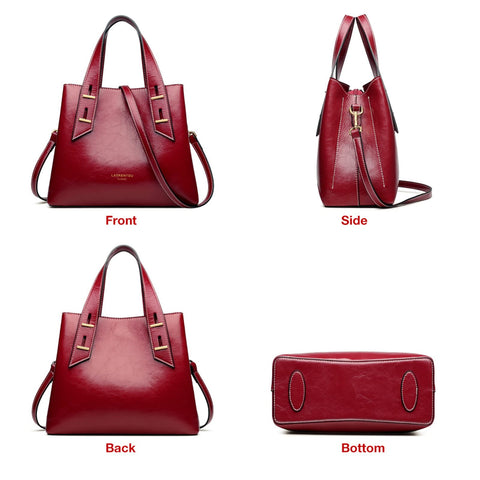 LAORENTOU Women Crossbody Handbags Cow Leather Satchel Handbags for Women Top-handle Shoulder Tote Purses LAORENTOU