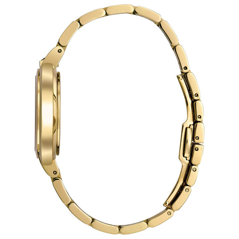 Bulova Ladies' Rubaiyat Diamond Dial Gold Tone Stainless Steel 2-Hand Quartz Watch, Diamond Dial and Sapphire Crystal Style: 97P125 Bulova