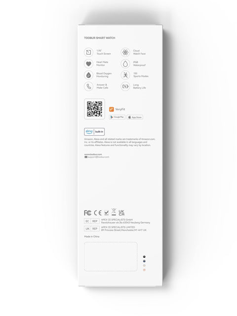 TOOBUR Smart Watch for Women Alexa Built-in, 1.95" Fitness Tracker with Answer/Make Calls, IP68 Waterproof/Heart Rate/Sleep Tracker/100 Sport Modes, Fitness Watch Compatible Android iOS TOOBUR