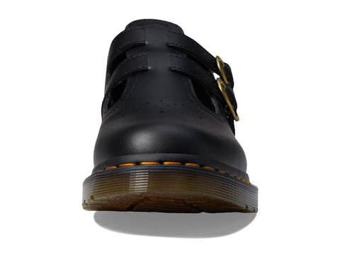Dr. Martens Women's Vegan 8065 Mary Jane Flat, Black Felix Rub Off, 8
