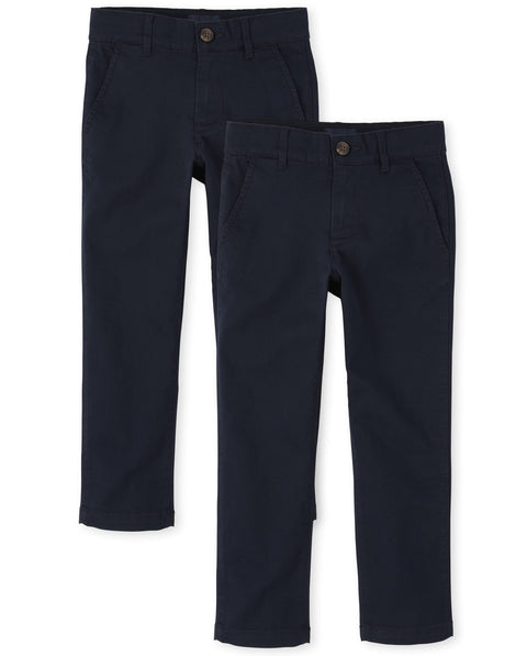 The Children's Place Boys Stretch Skinny Chino Pants,New Navy 2 Pack,6