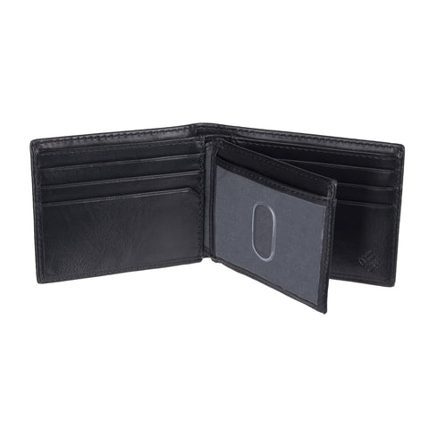 Columbia Men's Johnstown RFID Blocking Extra-Capacity Slimfold Wallet, Black, One Size Columbia