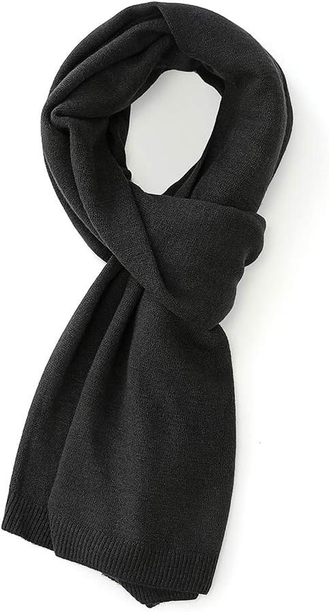 Fomolom Women Ponchos Sweater Versatile Lightweight Solid Knitted Shawl Wrap Scarf Cape Accessories for Womens Black