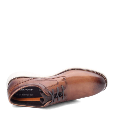 Rockport mens Garett Plain Toe Oxford, Cognac, 7.5 US