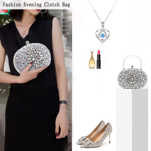 Crbeqabe Rhinestone Evening Clutch Purses for Women Wedding Clutch Party Purses Bridal Diamonds Clutch Prom Cocktail Handbags Crbeqabe