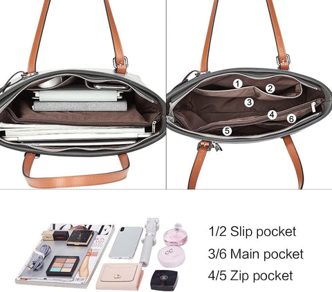 WESTBRONCO Purses For Women Vegan Leather Purses and Handbags Large Ladies Tote Shoulder Bag WESTBRONCO