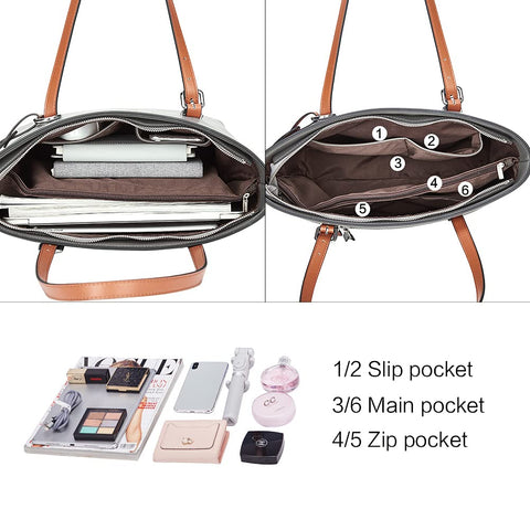 WESTBRONCO Purses For Women Vegan Leather Purses and Handbags Large Ladies Tote Shoulder Bag WESTBRONCO