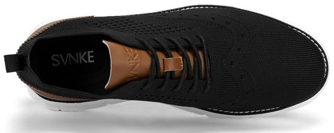 SVNKE Men's Fashion Dress Shoes Casual Oxfords Sneakers Business Breeze Tennis Comfortable Breathable Lightweight Walking Black 11.5