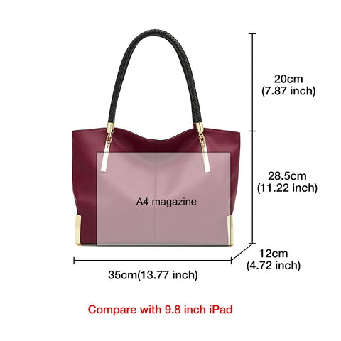 FOXLOVER Large Capacity Tote Handbags for Women, Women's Top-handle Bags Fashion Shoulder Bags Purses Minimalist design FOXLOVER