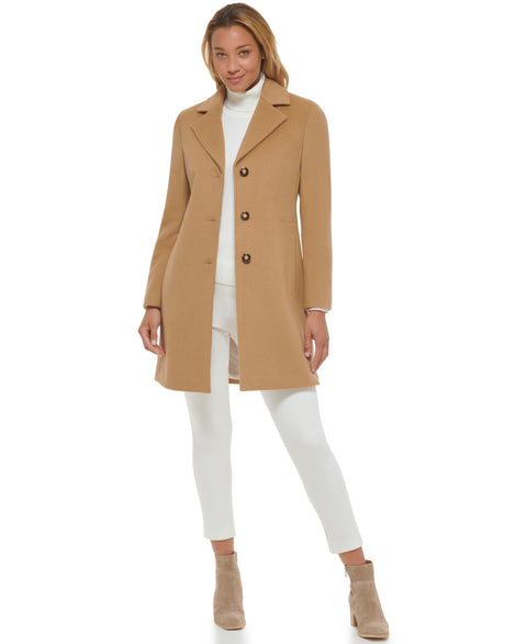 Calvin Klein Women's Classic Cashmere Wool Blend Coat, Camel Classic, 8 Calvin Klein