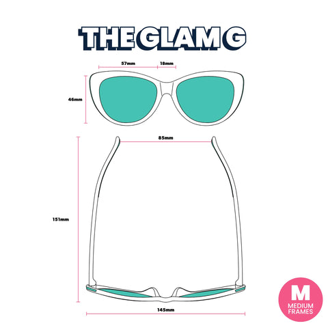 goodr It's Noir, Darling Polarized Sunglasses, Medium Sized (Glam G), Black Solid Frames with Black Gradient Lenses, Light Gold Accents, UV400 Protection, No Slip, No Bounce